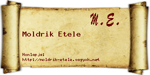 Moldrik Etele névjegykártya